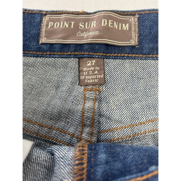 Point Sur Denim High-Rise Straight-Leg Jeans Womens 27 Blue 100% Cotton Made In - Picture 4 of 12